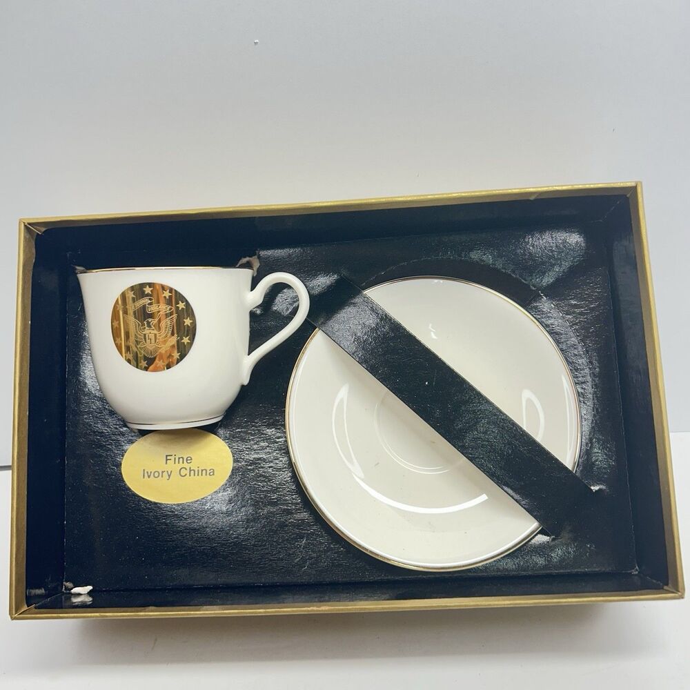 White House Presidential Seal Espresso Teacup Boxed World Wide Art Studios